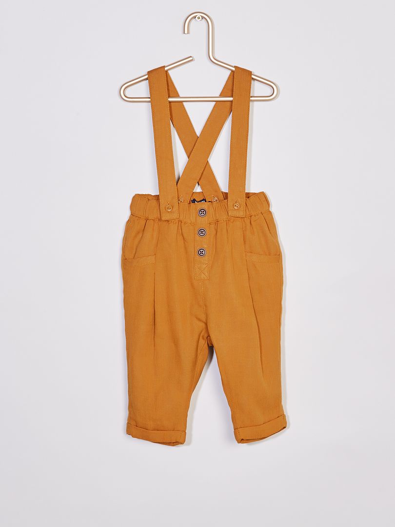 Pantaloni con bretelle eco-sostenibili GIALLO - Kiabi