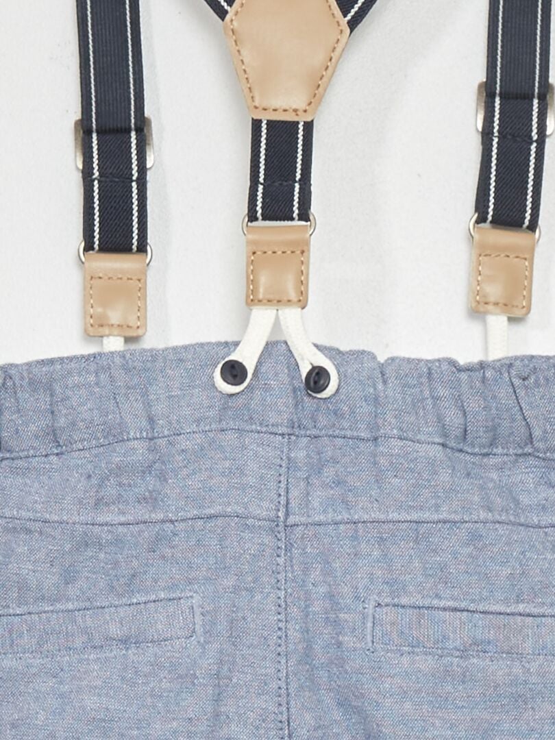 Pantaloni con bretelle staccabili BLU - Kiabi