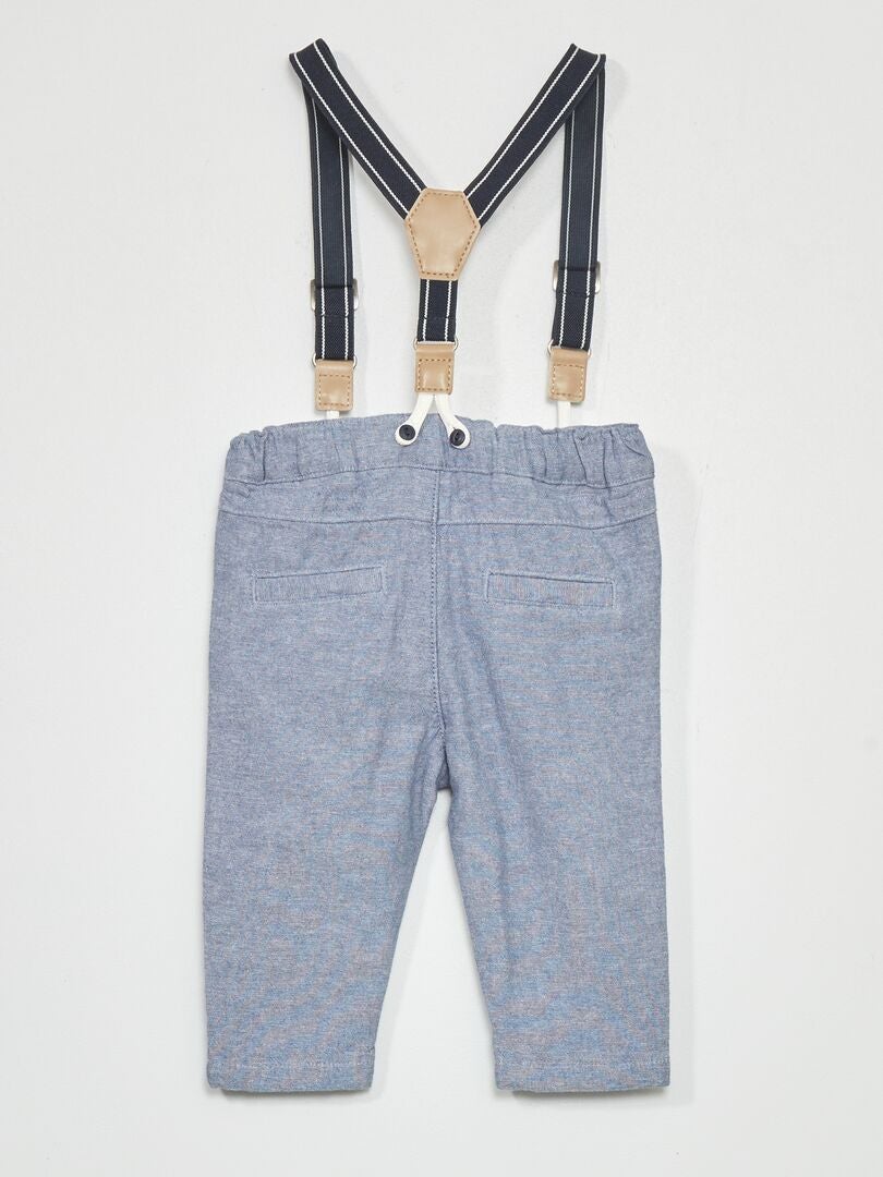 Pantaloni con bretelle staccabili BLU - Kiabi