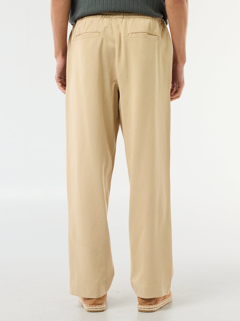 Pantaloni con cintura elasticizzata Beige - Kiabi