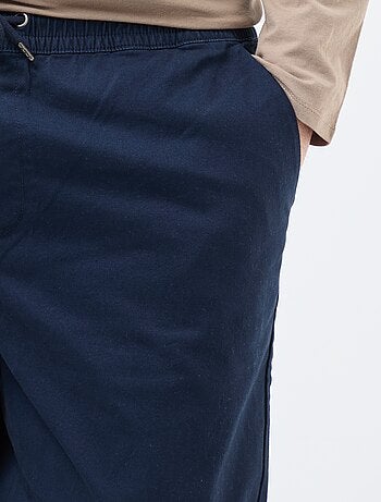 Pantaloni con coulisse in cotone tinta unita