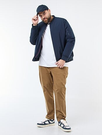 Pantaloni con coulisse in cotone tinta unita