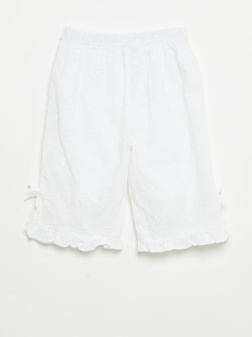 Pantaloni con fiocchi decorativi e ricami sangallo - Kiabi