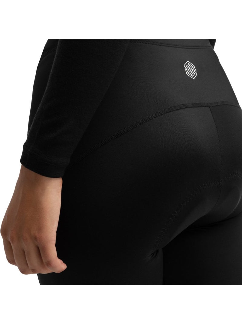 Pantaloni con fondello a gamba lunga donna ciclismo donna core lookout Nero - Kiabi