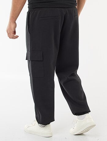 Pantaloni con fondo elasticizzato in cotone tinta unita