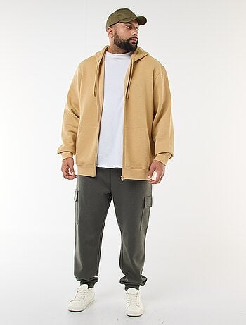 Pantaloni con fondo elasticizzato in cotone tinta unita