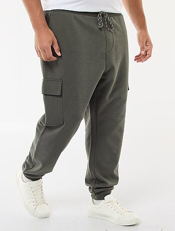 Pantaloni con fondo elasticizzato in cotone tinta unita