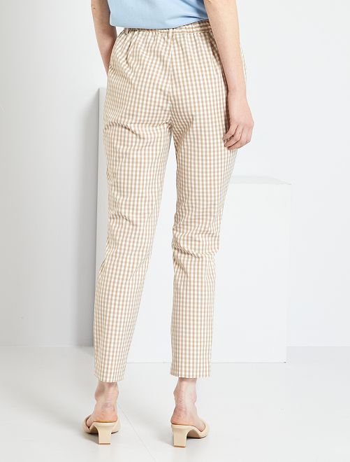 Pantaloni con motivi vichy - BIANCO - Kiabi - 15.00€