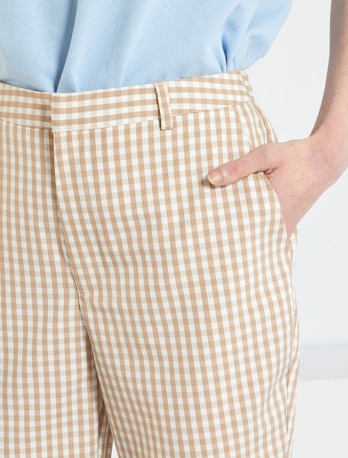 Pantaloni con motivi vichy - BIANCO - Kiabi - 15.00€