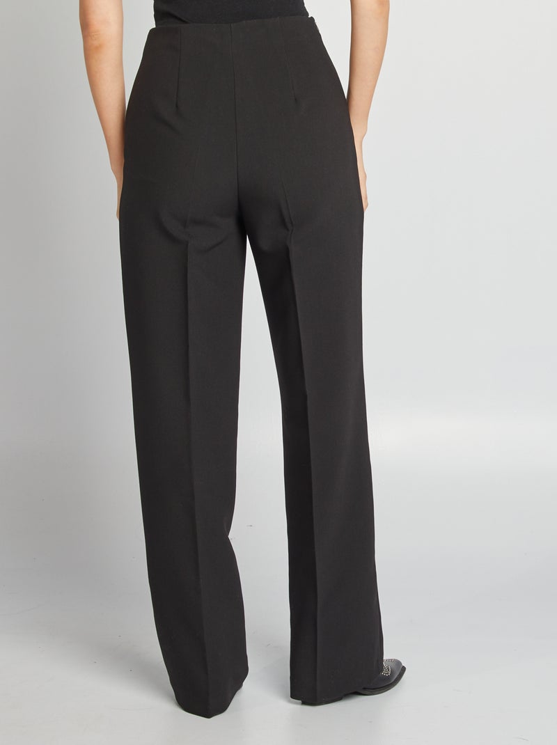 Pantaloni con pinces taglio dritto nero - Kiabi