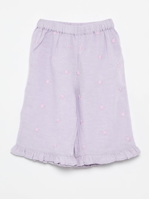 Pantaloni con ricami floreali - Kiabi