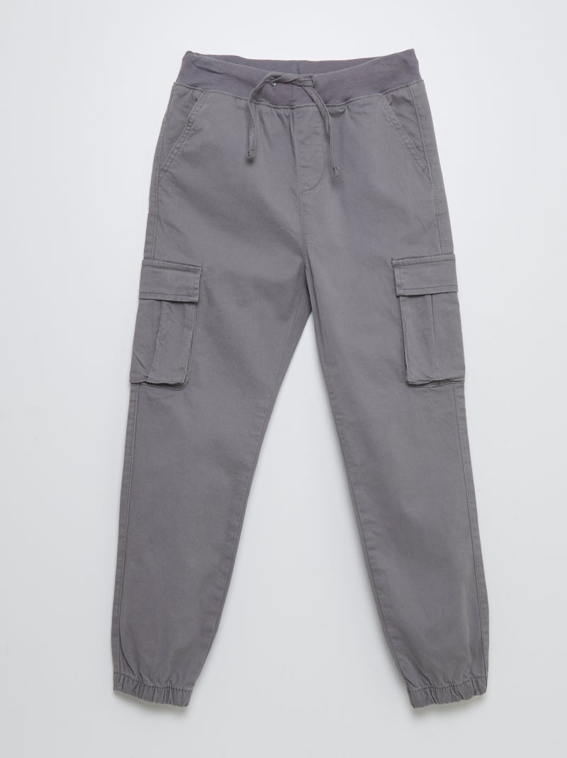 Pantaloni con tasche con patta - Taglio più confortevole GRIGIO - Kiabi