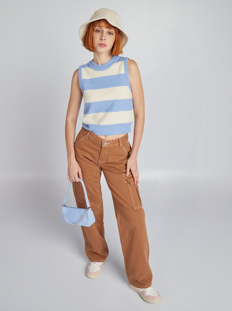 Pantaloni con tasche con patta BEIGE - Kiabi