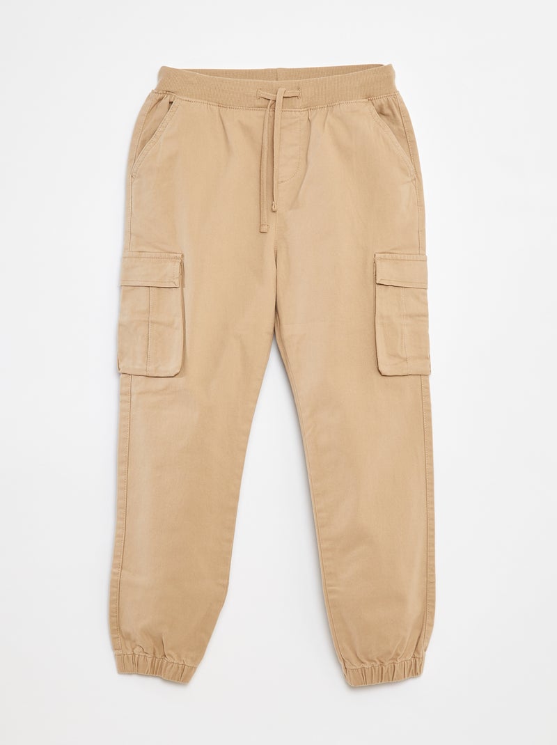 Pantaloni con tasche e vita regolabile Beige - Kiabi