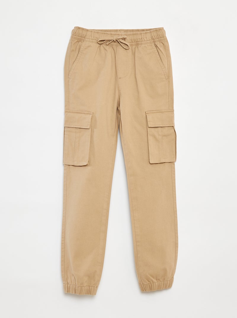Pantaloni con tasche e vita regolabile Beige - Kiabi