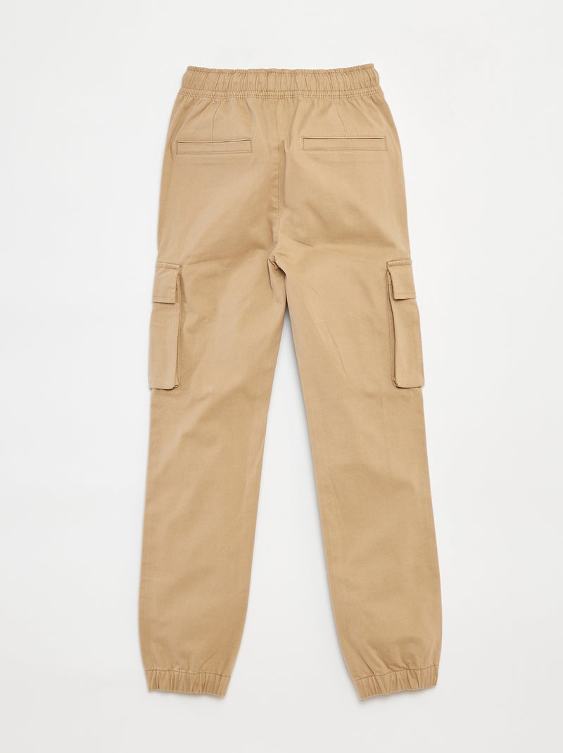 Pantaloni con tasche e vita regolabile Beige - Kiabi