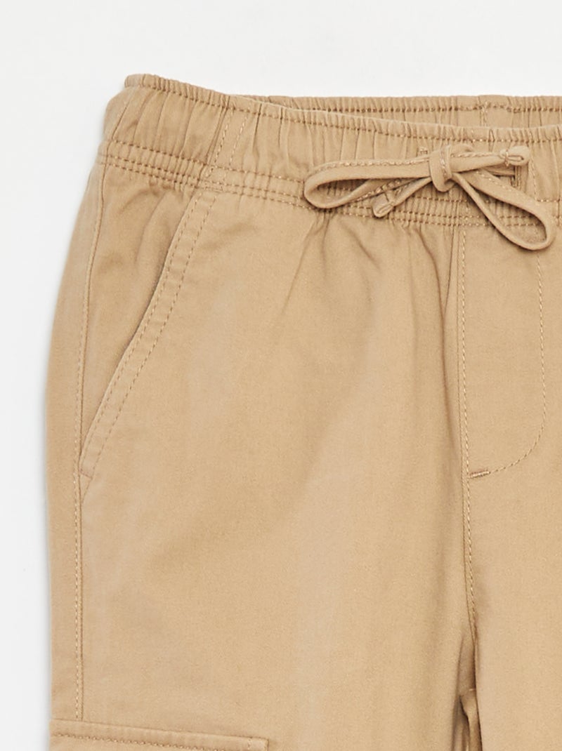 Pantaloni con tasche e vita regolabile Beige - Kiabi