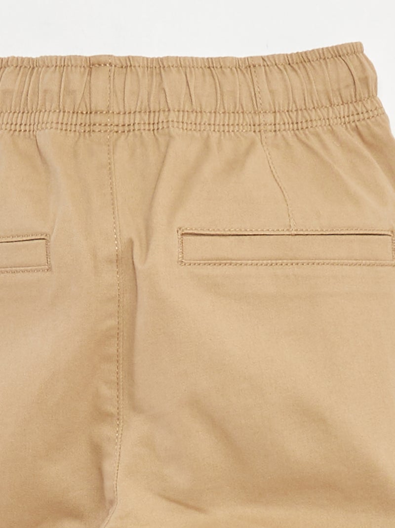 Pantaloni con tasche e vita regolabile Beige - Kiabi