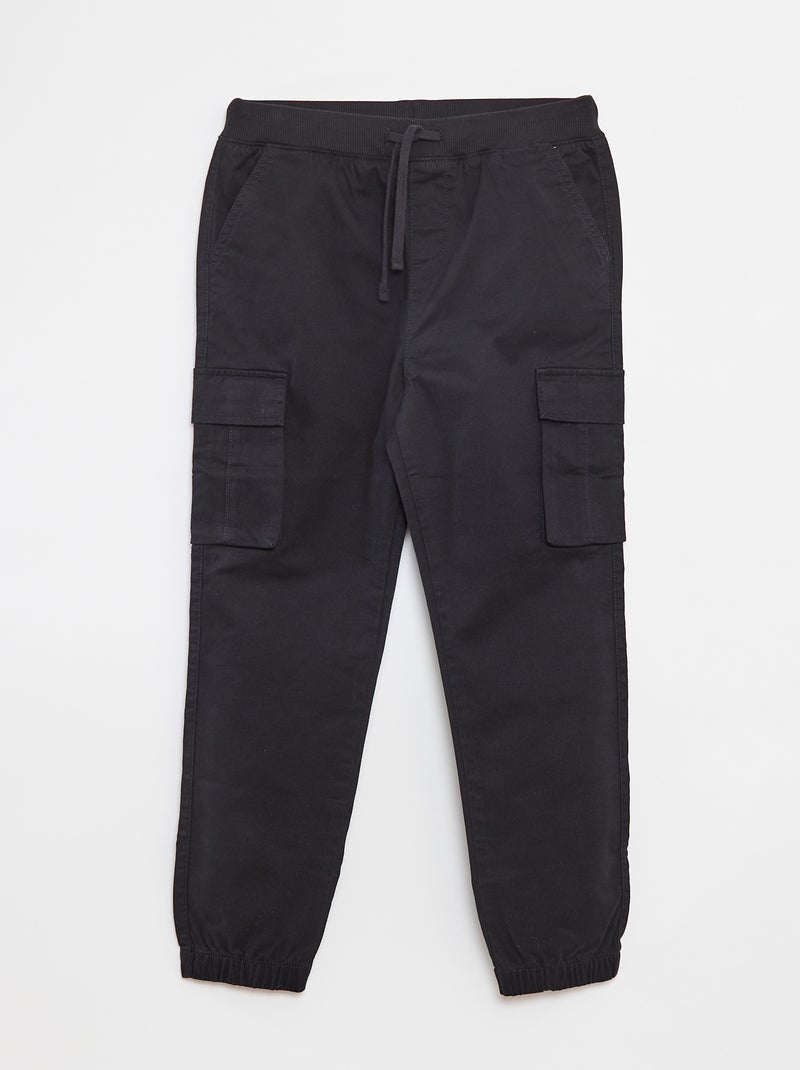 Pantaloni con tasche e vita regolabile nero - Kiabi