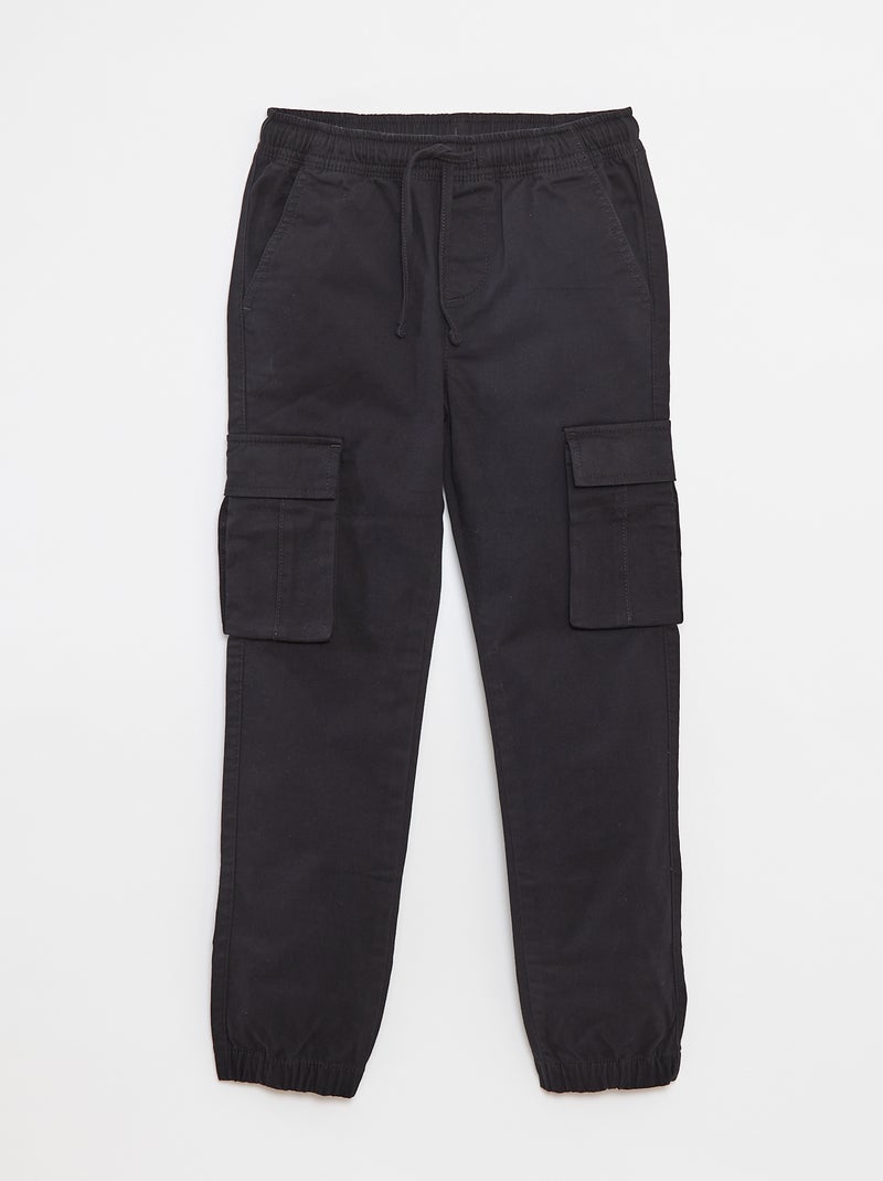 Pantaloni con tasche e vita regolabile nero - Kiabi