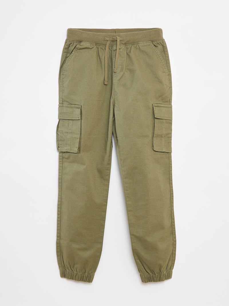 Pantaloni con tasche e vita regolabile Verde - Kiabi