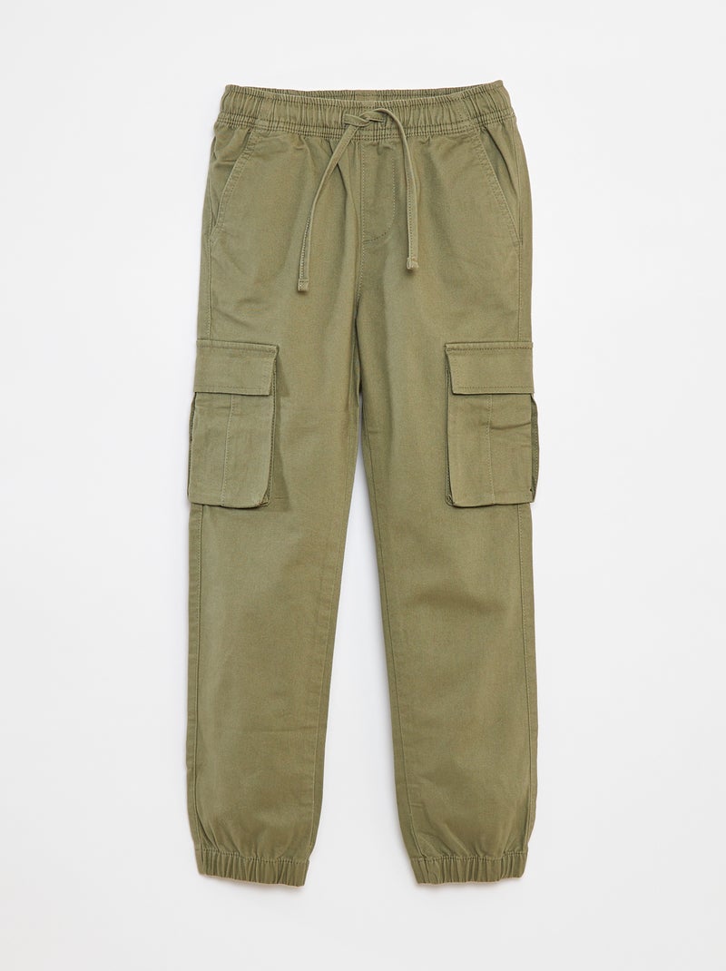 Pantaloni con tasche e vita regolabile Verde - Kiabi