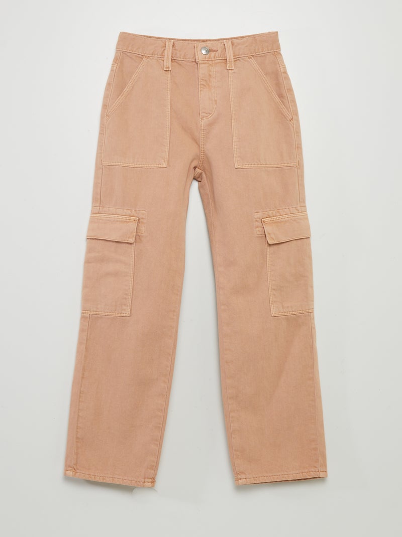 Pantaloni con tasche in denim BEIGE - Kiabi