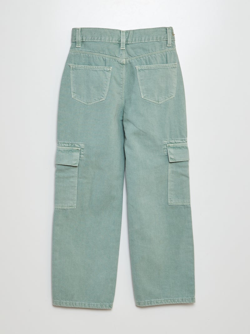 Pantaloni con tasche in denim VERDE - Kiabi