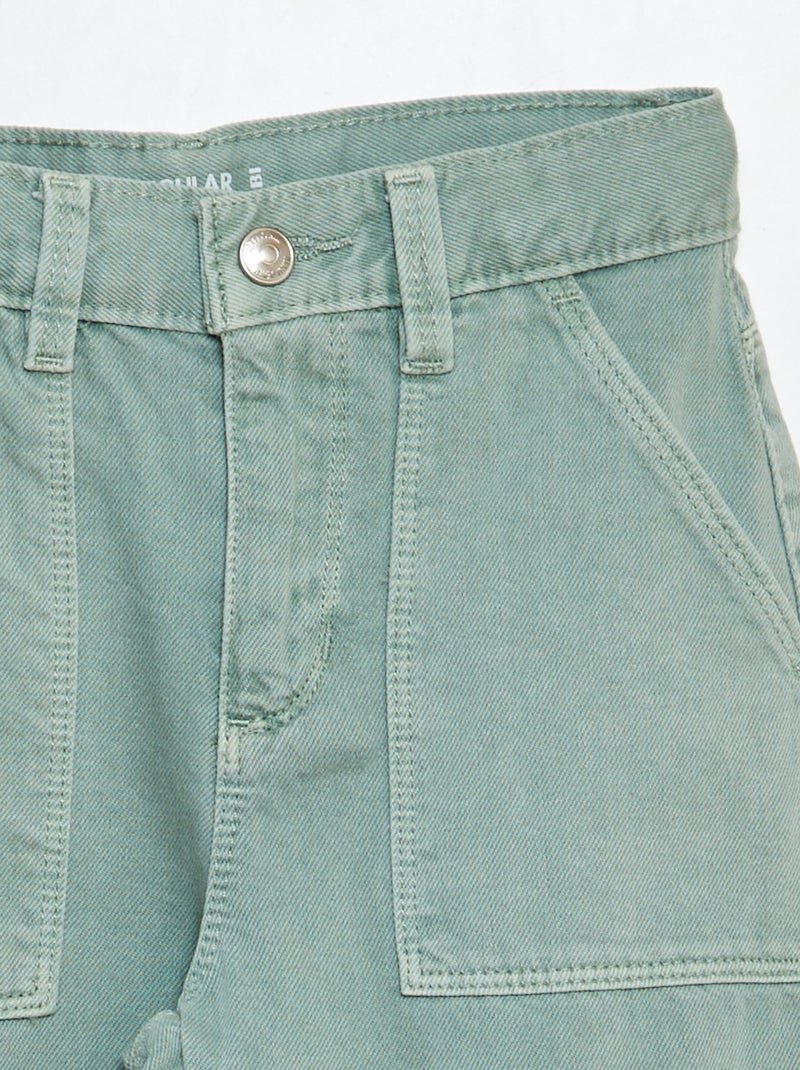 Pantaloni con tasche in denim VERDE - Kiabi