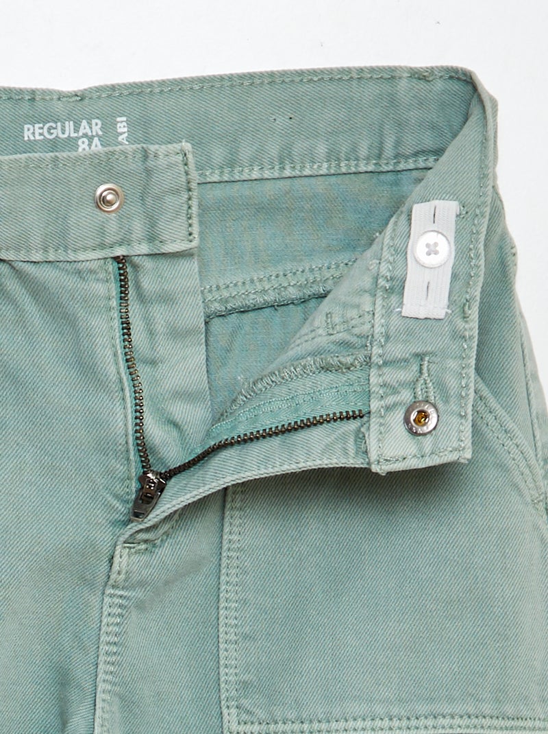 Pantaloni con tasche in denim VERDE - Kiabi