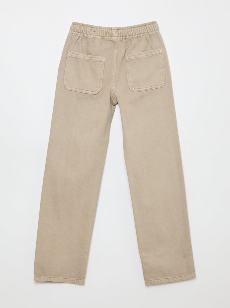 Pantaloni con tasche rettangolari - Taglio più aderente Beige - Kiabi
