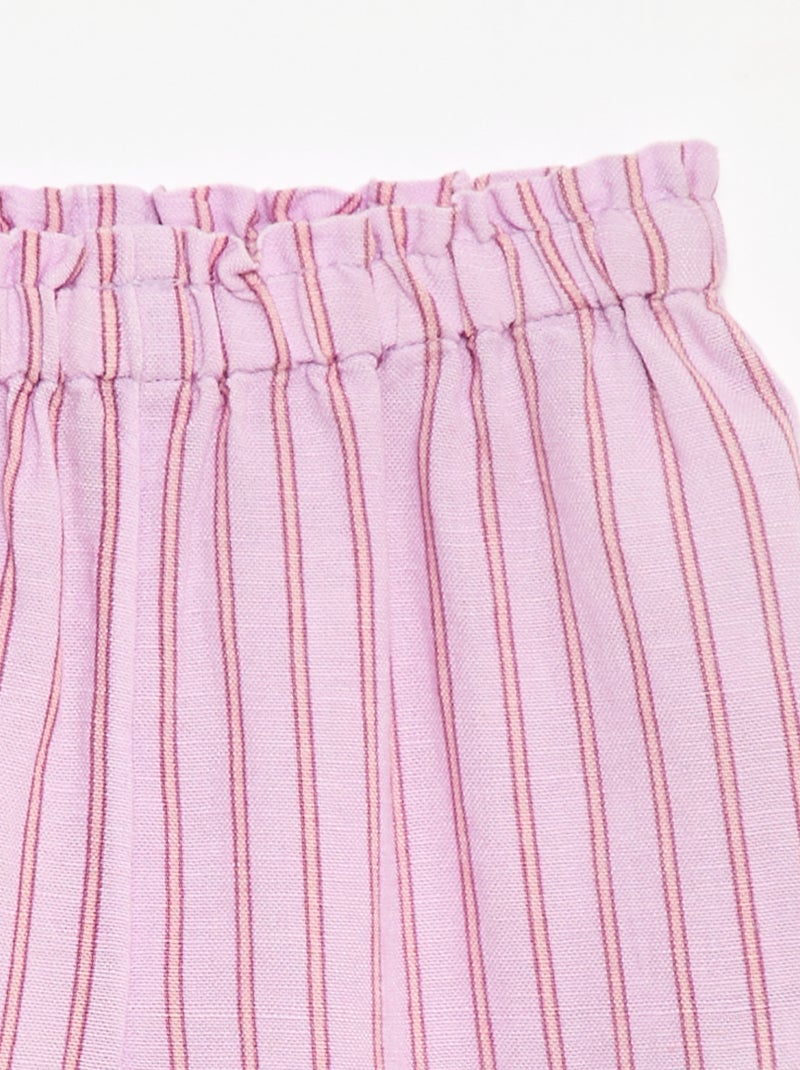 Pantaloni con volant sul fondo gamba Viola - Kiabi