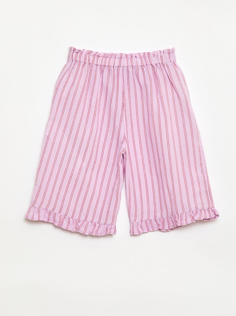 Pantaloni con volant sul fondo gamba Viola - Kiabi