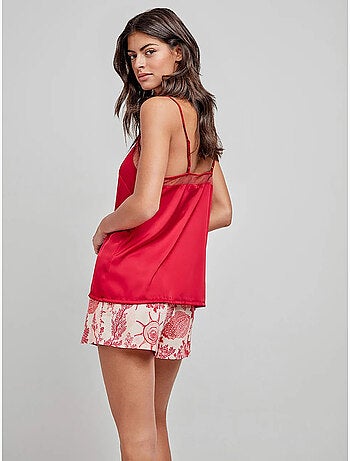 Pantaloni corti con stampa corallo