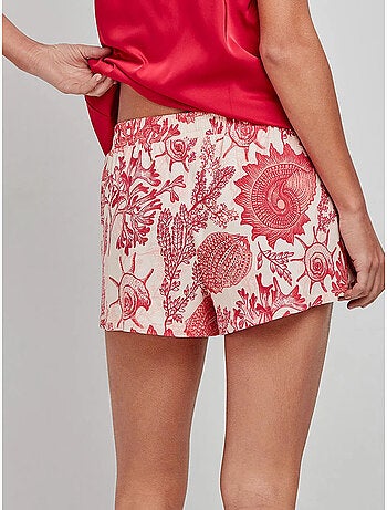 Pantaloni corti con stampa corallo