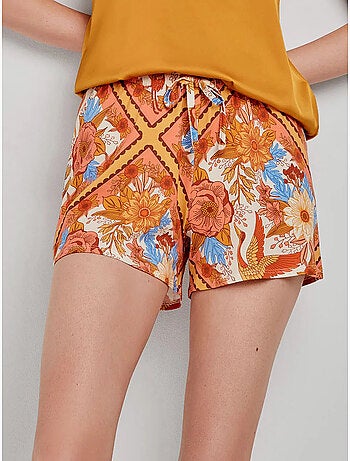 Pantaloni corti con stampa orientale
