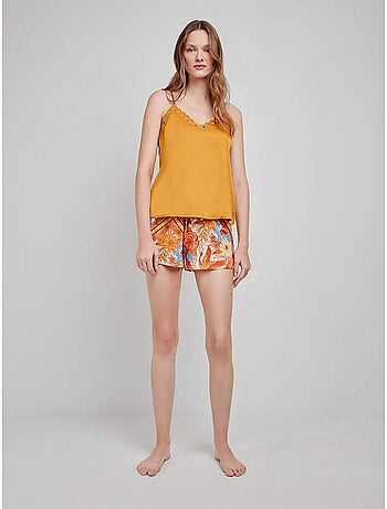 Pantaloni corti con stampa orientale