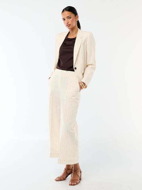 Pantaloni culotte ampi in misto lino - Kiabi