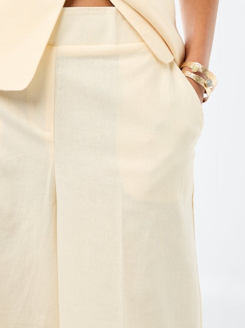 Pantaloni culotte ampi in misto lino - Kiabi