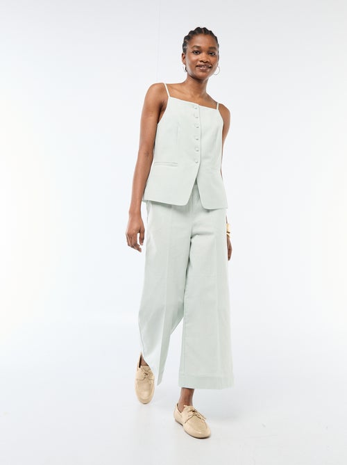 Pantaloni culotte ampi in misto lino - Kiabi