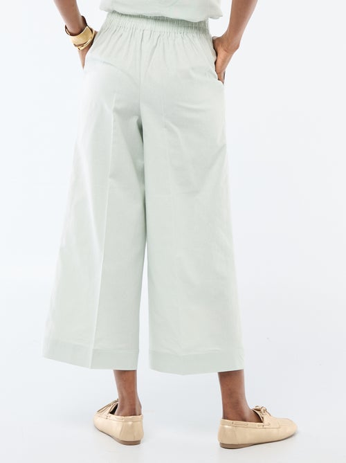 Pantaloni culotte ampi in misto lino - Kiabi