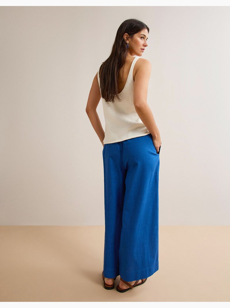 Pantaloni culotte con lino, MO Fashion Blu - Kiabi