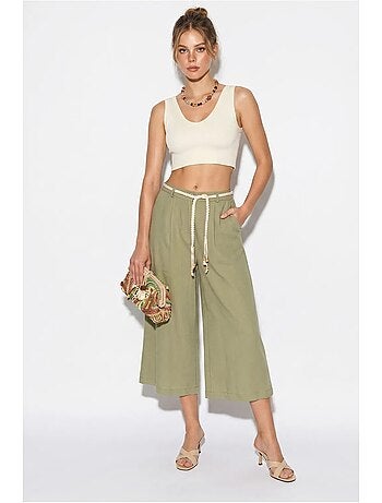 Pantaloni culotte da donna in poliestere lucci