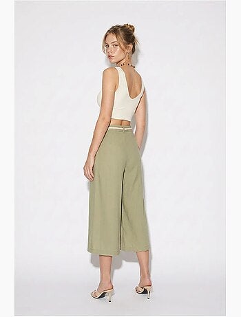 Pantaloni culotte da donna in poliestere lucci