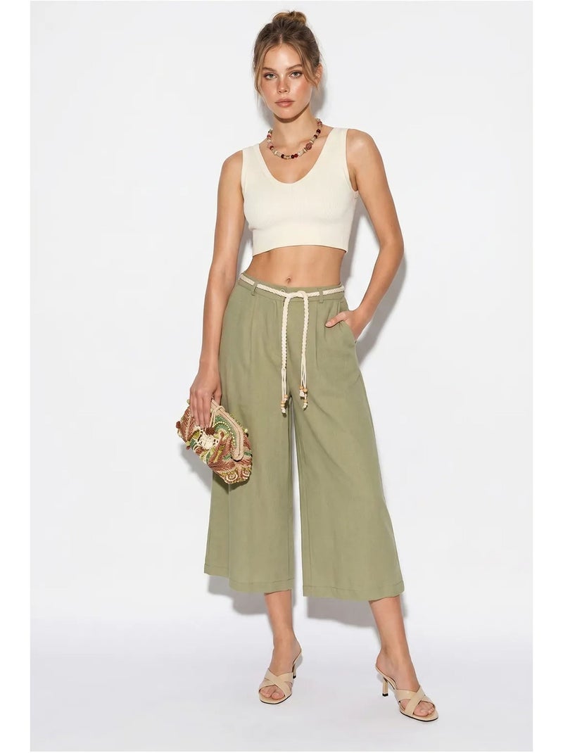 Pantaloni culotte da donna in poliestere lucci Cachi - Kiabi