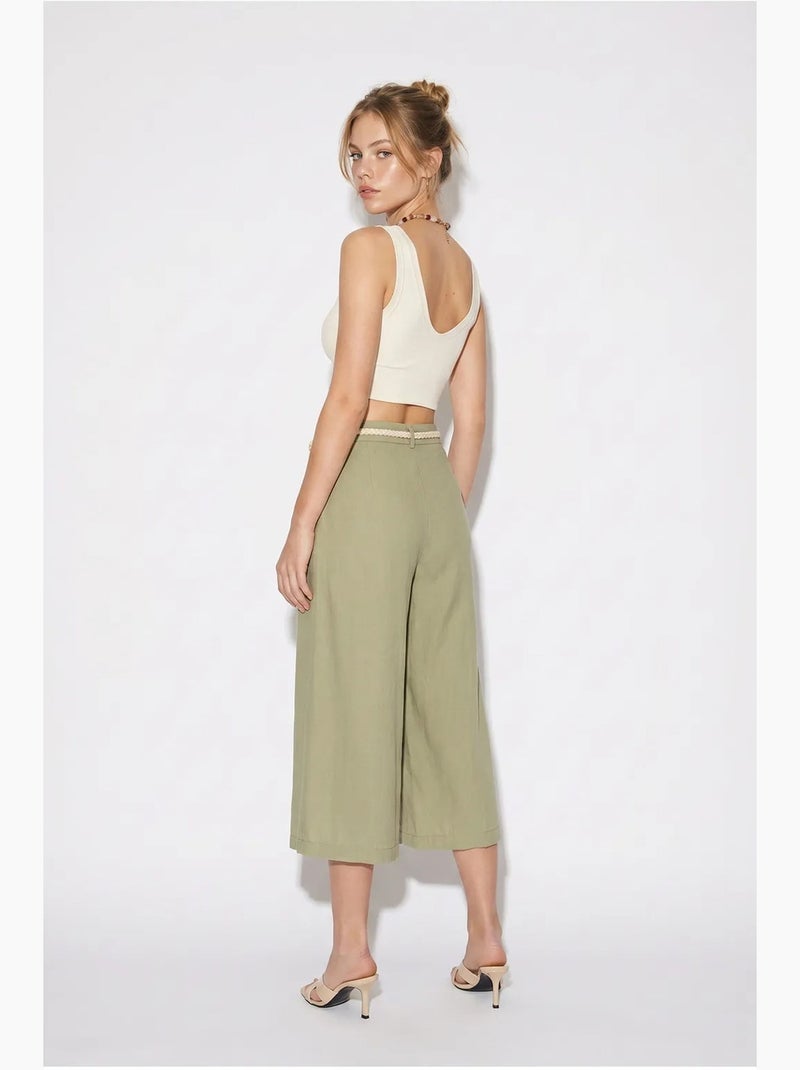 Pantaloni culotte da donna in poliestere lucci Cachi - Kiabi