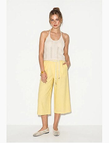 Pantaloni culotte da donna in poliestere lucci