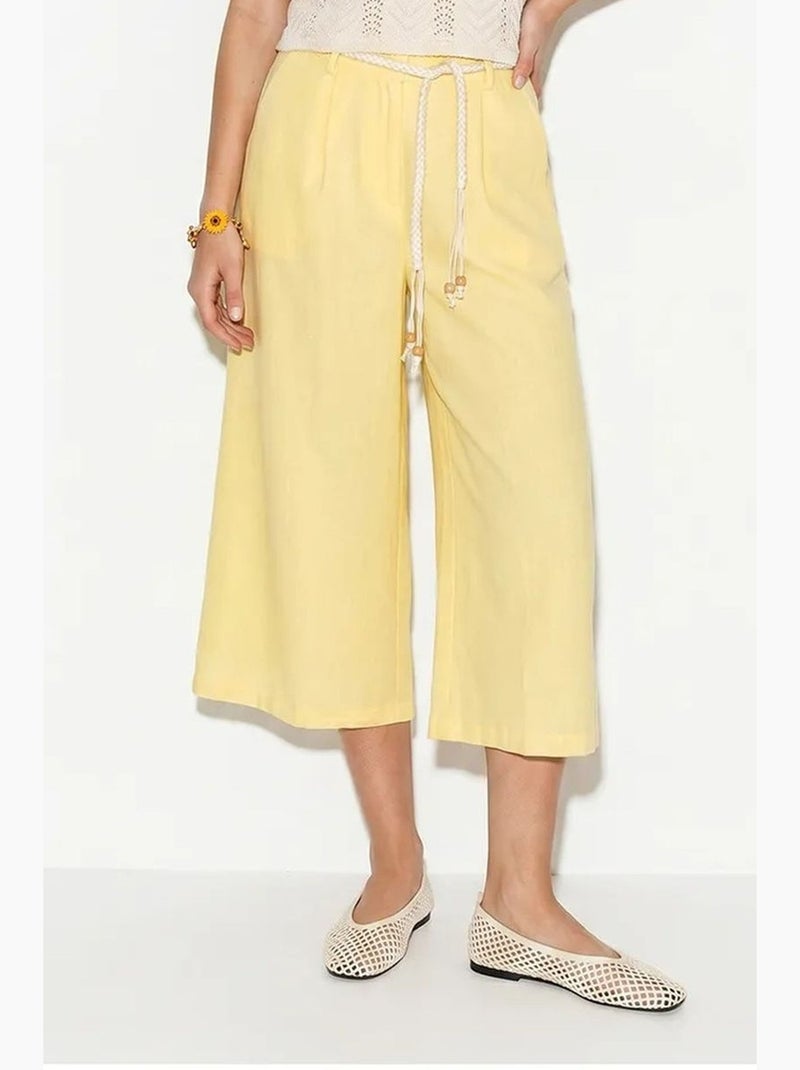 Pantaloni culotte da donna in poliestere lucci Giallo limone - Kiabi