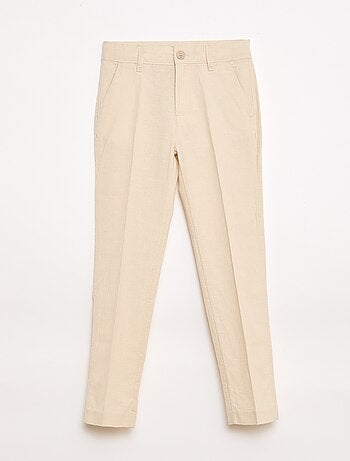 Pantaloni da abito in misto lino