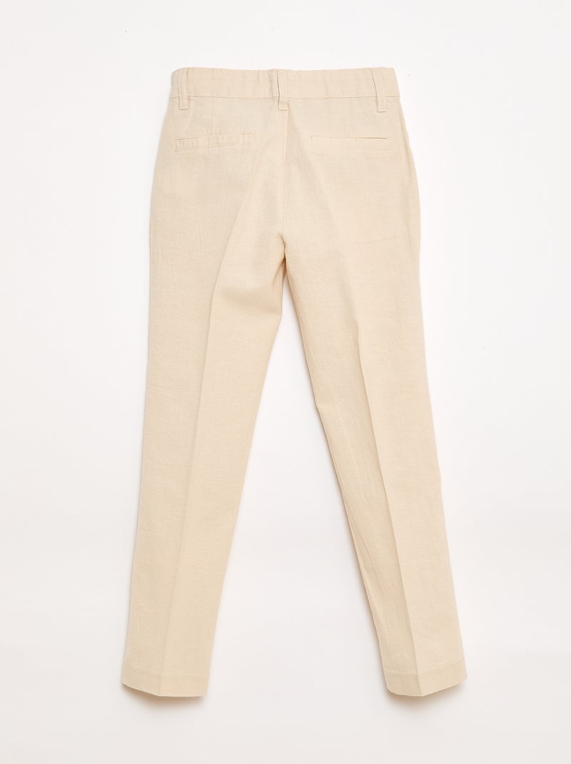 Pantaloni da abito in misto lino Beige - Kiabi